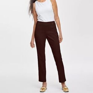 JM Collection Pull on Chocolate Brown Straight Leg Casual Pants Women's Size 14W